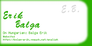 erik balga business card